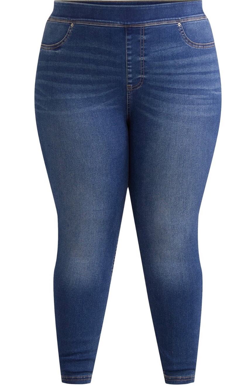Terra & Sky Women's Plus Size 4X 28W-30W High Rise Skinny Pull On Jeggings NWT